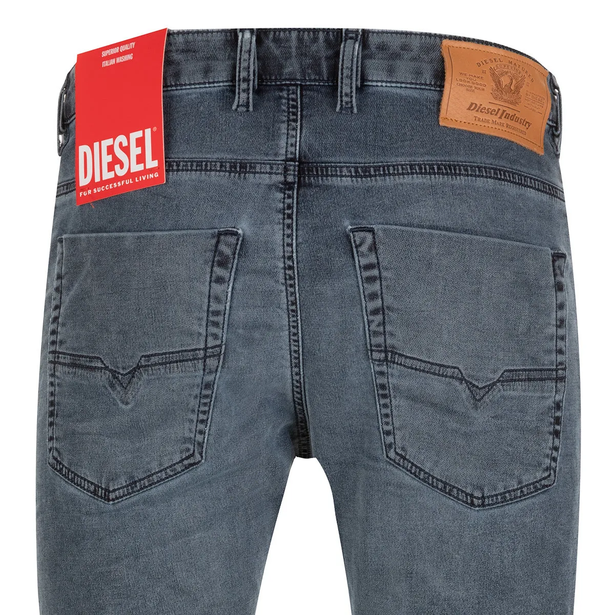 DIESEL Drawstring Mid Rise Tapered Jeans