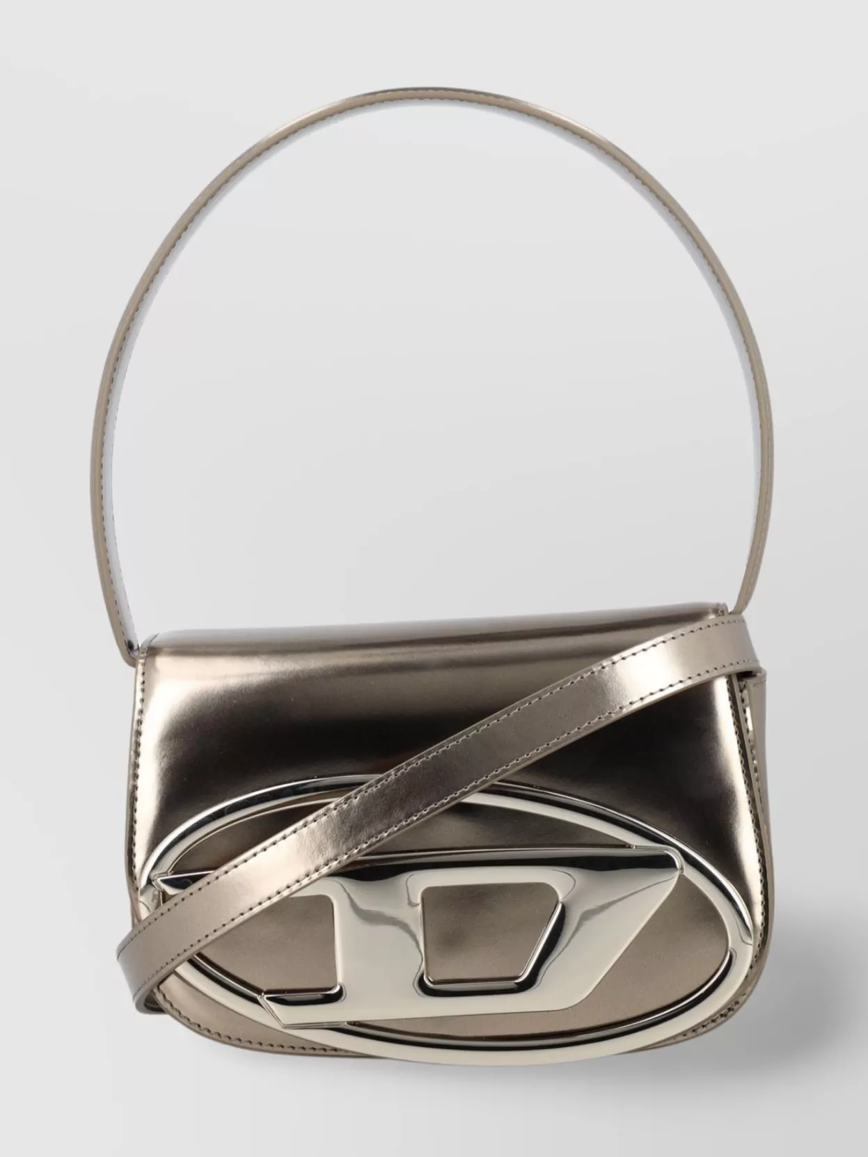 Diesel   Metallic leather shoulder bag