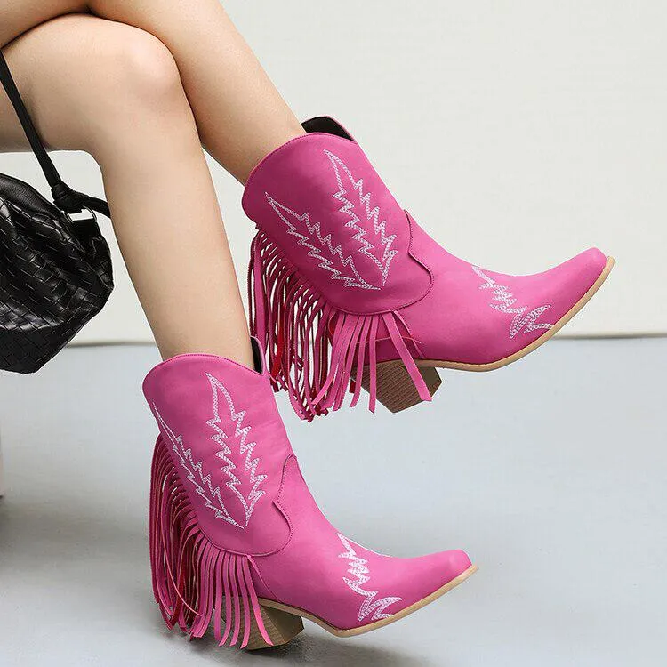 Fringe Ankle Boots for Disco Cowgirls