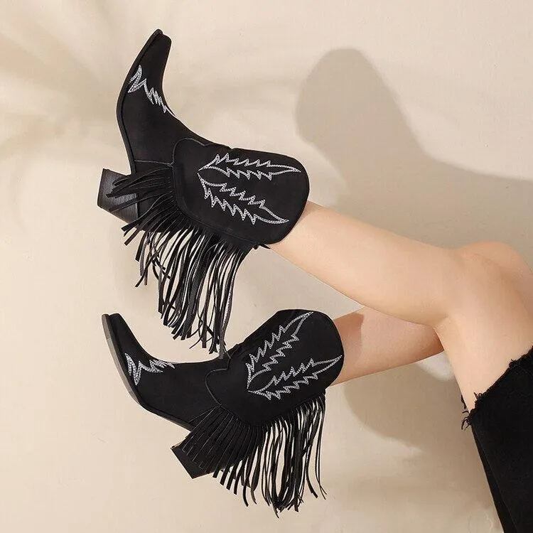 Fringe Ankle Boots for Disco Cowgirls