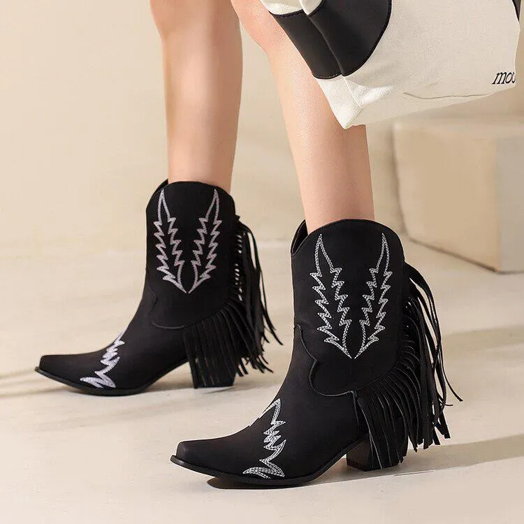 Fringe Ankle Boots for Disco Cowgirls