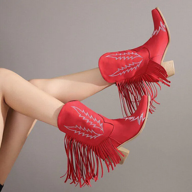 Fringe Ankle Boots for Disco Cowgirls