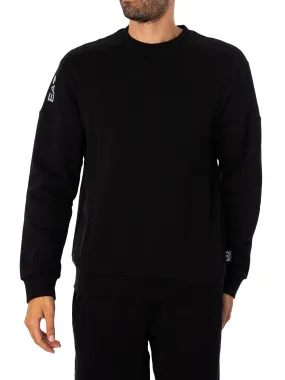 EA7 Logo Shoulder Sweatshirt - Black