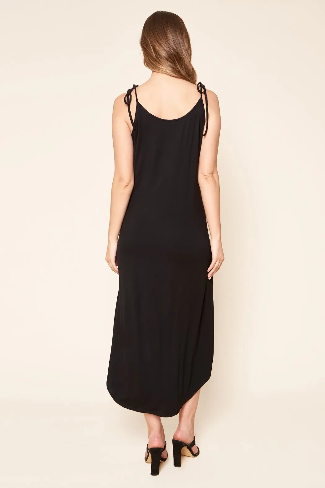 Eloisa Tulip Front Midi Jersey Knit Tank Dress