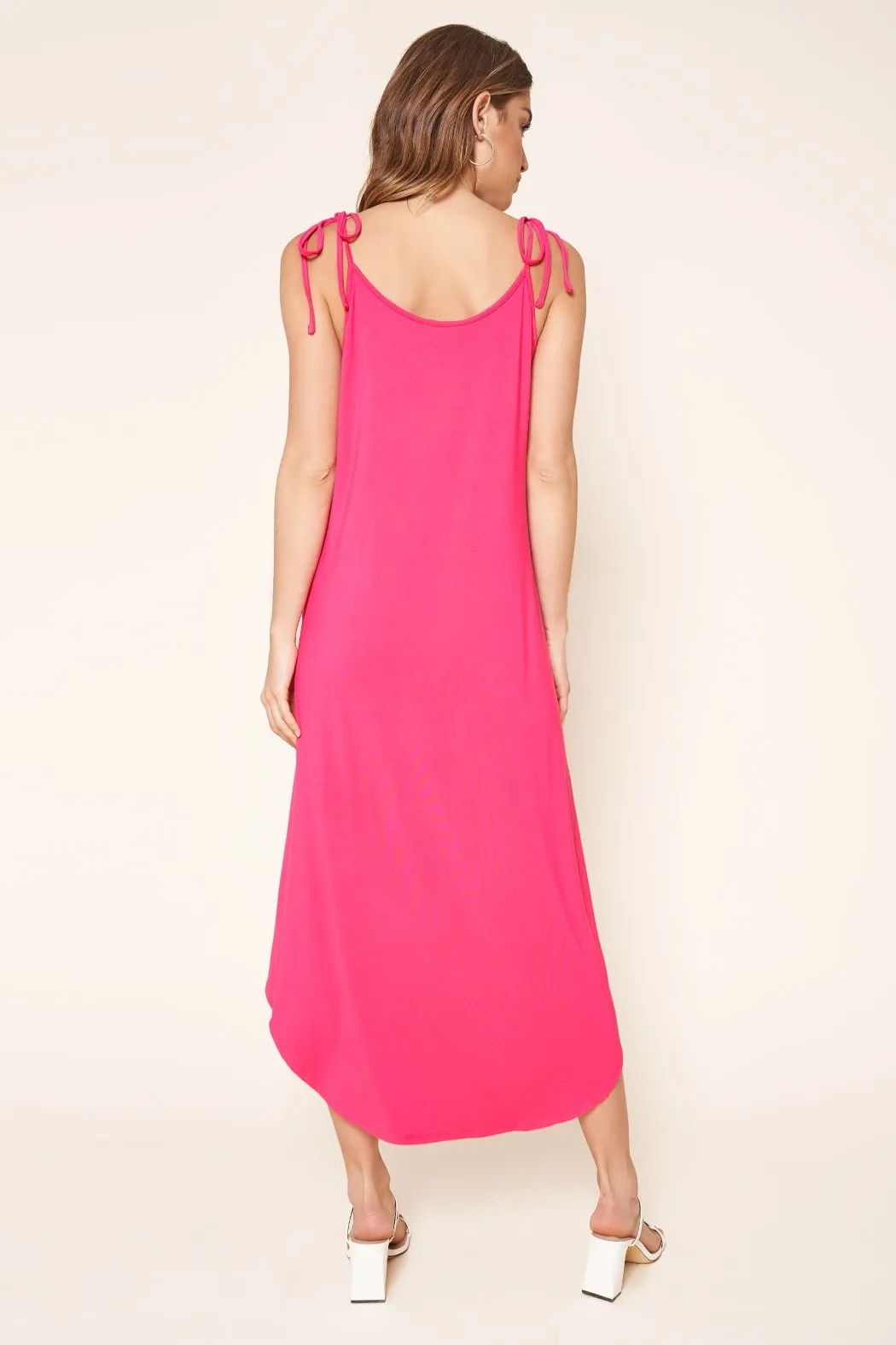 Eloisa Tulip Front Midi Jersey Knit Tank Dress