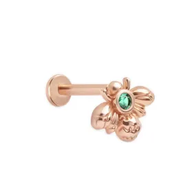 Emerald Bee Flat Back Stud