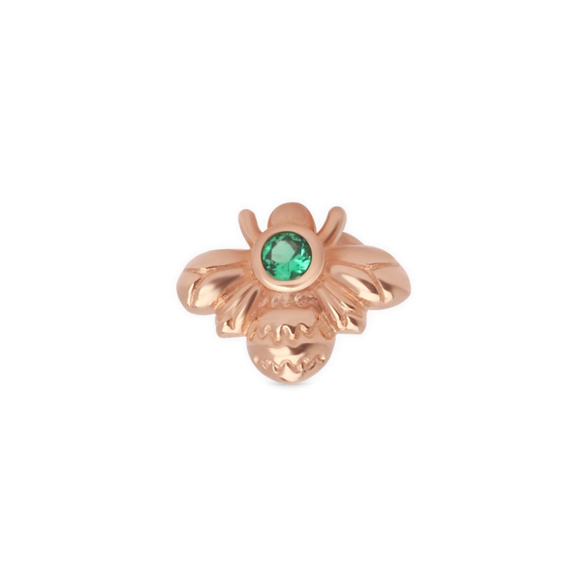 Emerald Bee Flat Back Stud