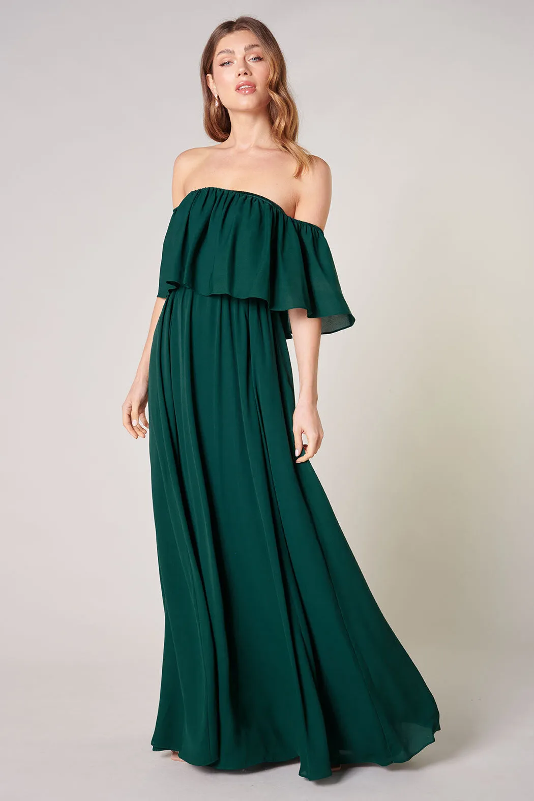 Enamored Off the Shoulder Ruffle Dress