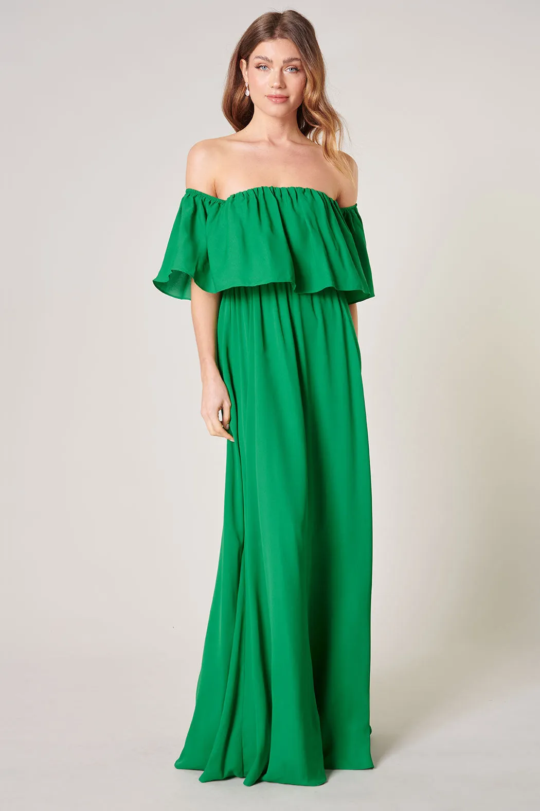 Enamored Off the Shoulder Ruffle Dress