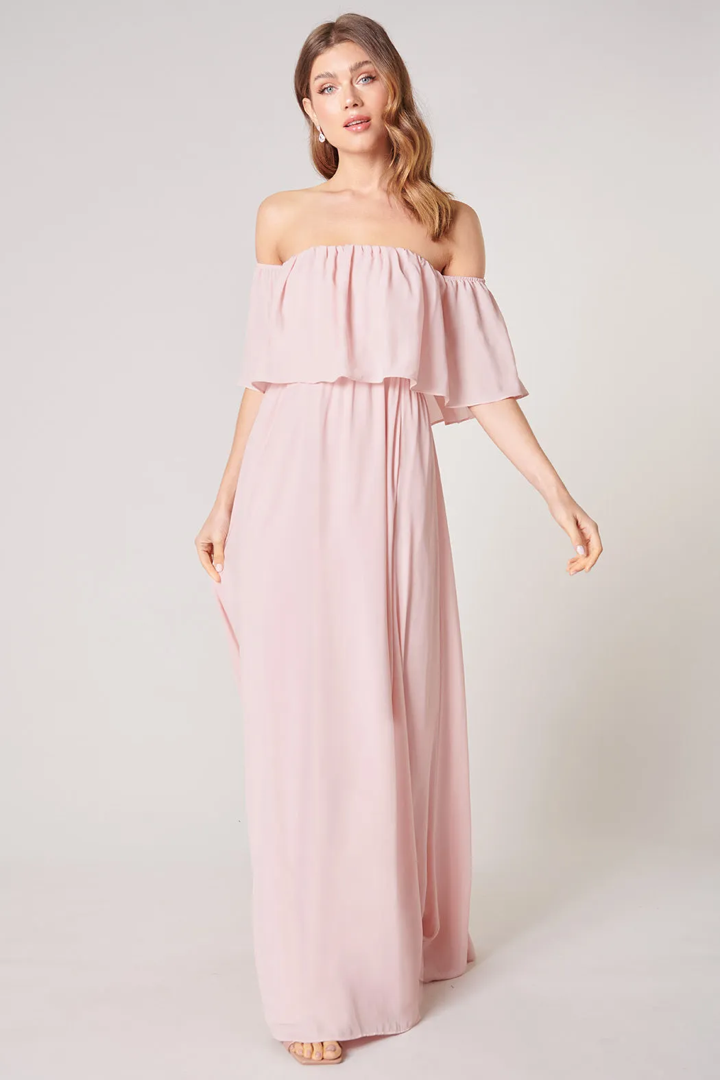 Enamored Off the Shoulder Ruffle Dress