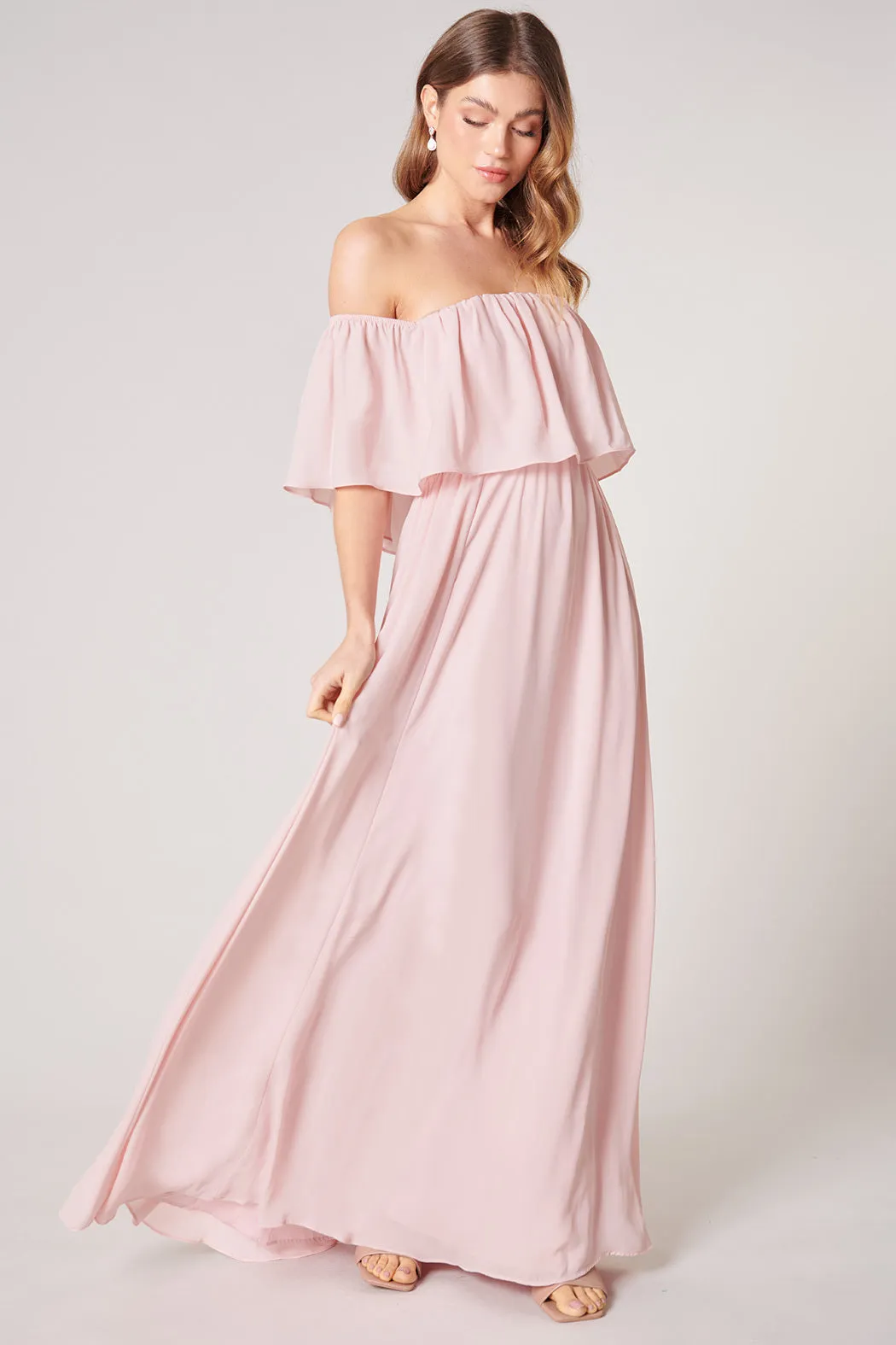 Enamored Off the Shoulder Ruffle Dress