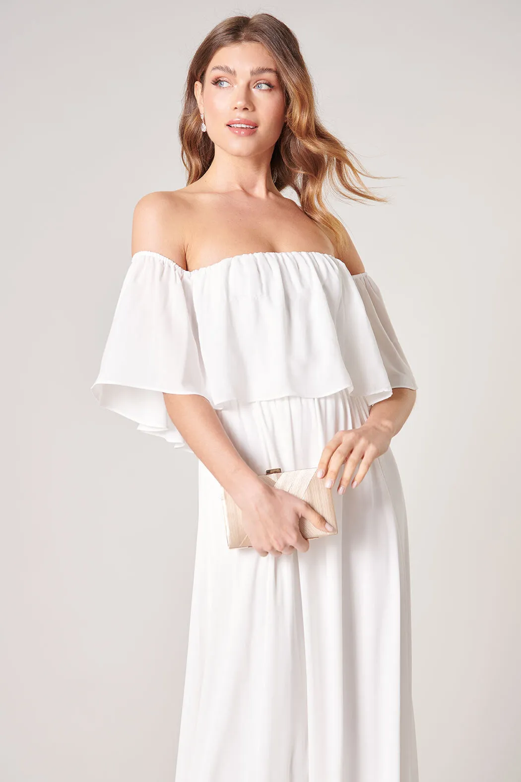 Enamored Off the Shoulder Ruffle Dress