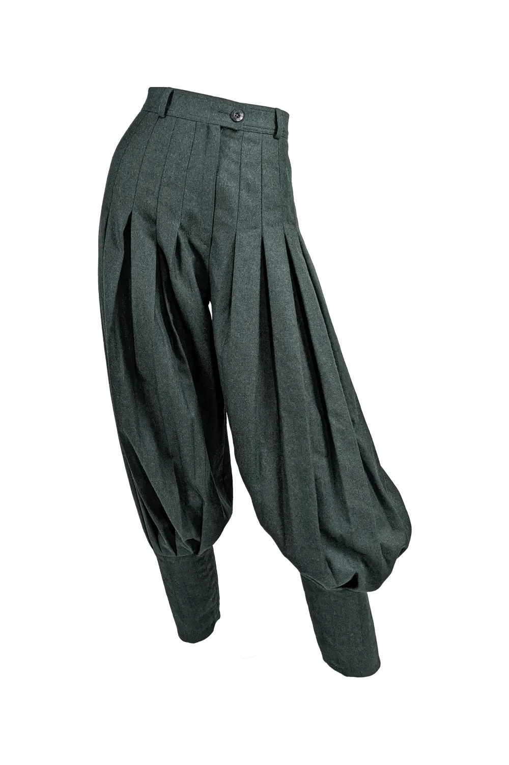 Escada Vintage Pleated Wool Balloon Leg Trousers, 1980s