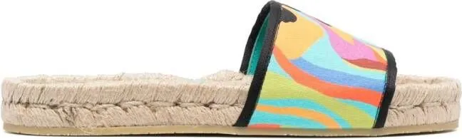 ETRO graphic-print open-toe espadrilles Blue