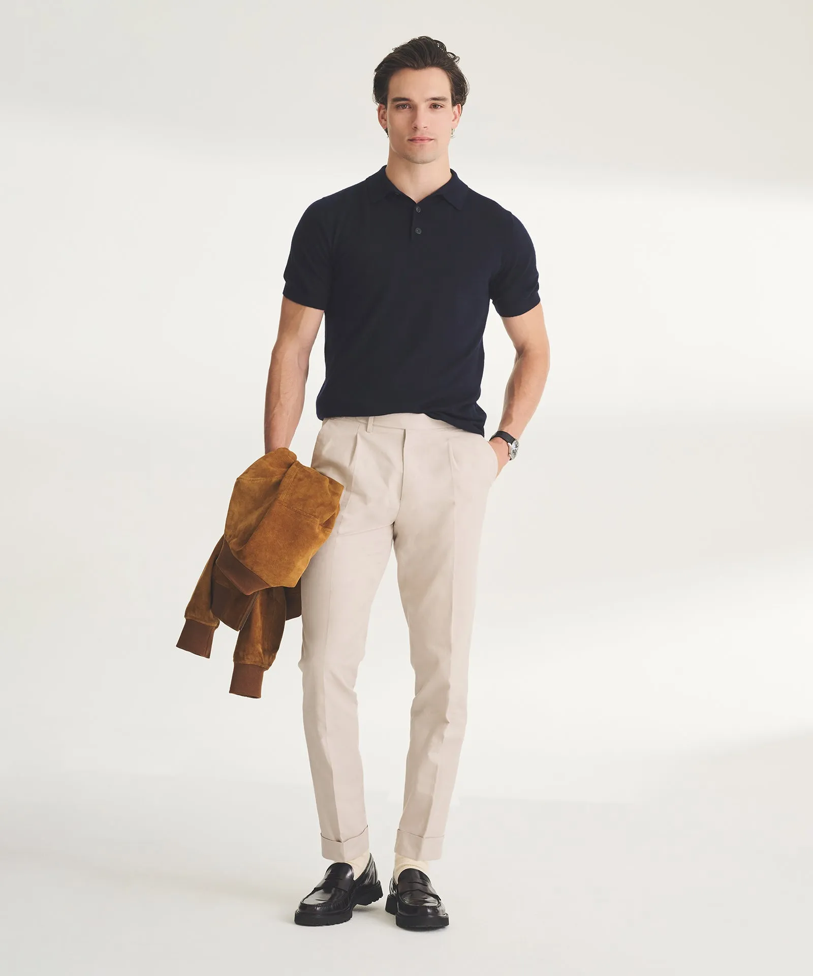 Fancy Cashmere Short Sleeve Polo