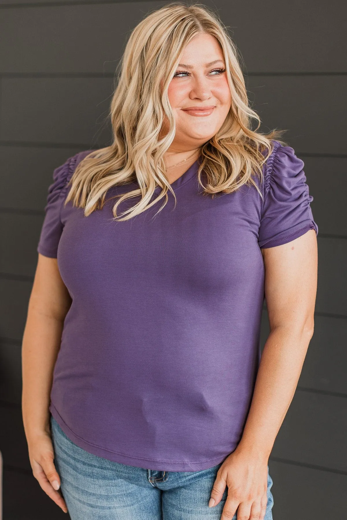 Wonderful Dusty Purple Knit Top