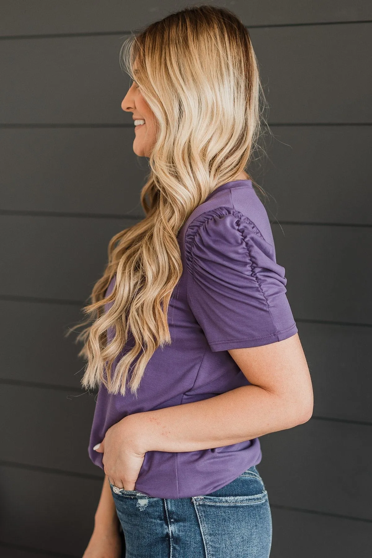 Wonderful Dusty Purple Knit Top