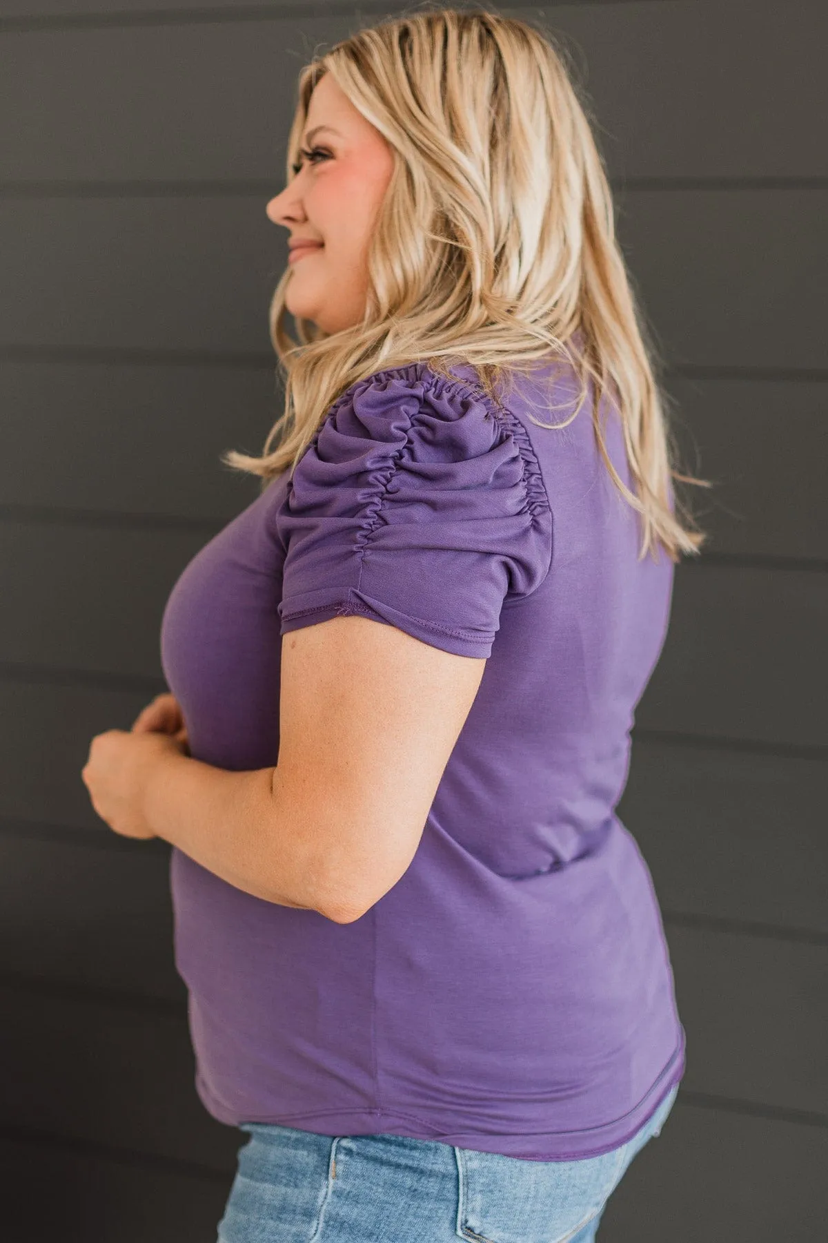 Wonderful Dusty Purple Knit Top