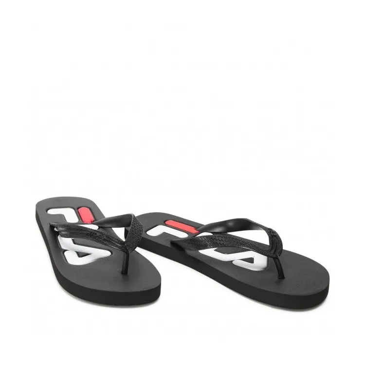 FILA Men's Troy Slip-on Slippers Black for Beach Pool