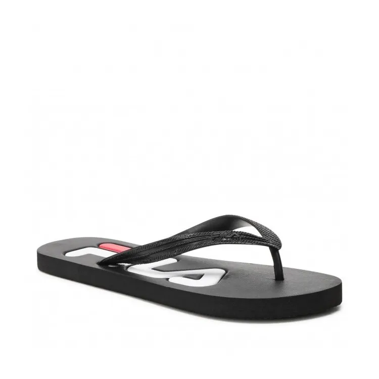 FILA Men's Troy Slip-on Slippers Black for Beach Pool