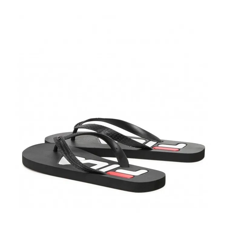 FILA Men's Troy Slip-on Slippers Black for Beach Pool