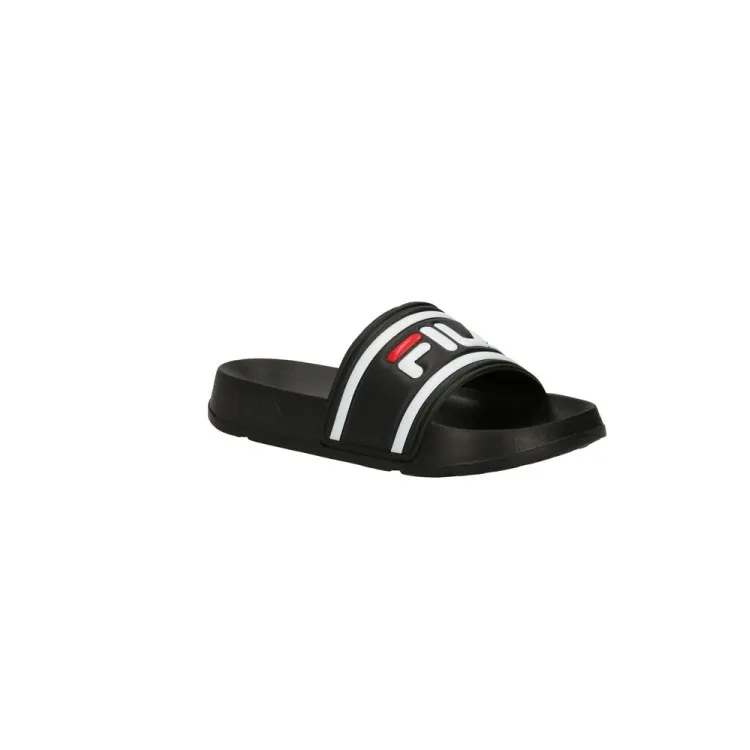 FILA MORRO BAY SLIPPER Black Logo Strap Slides Pool Beach Sandals