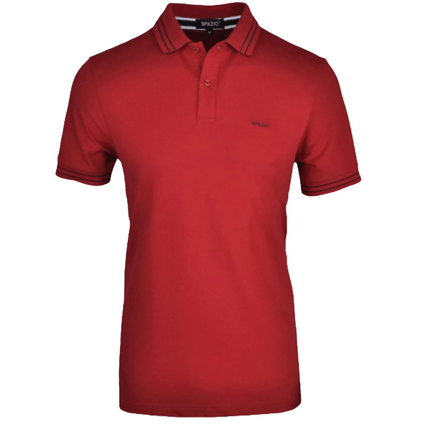 Fine Stripe Polo (Dark Red/Navy)