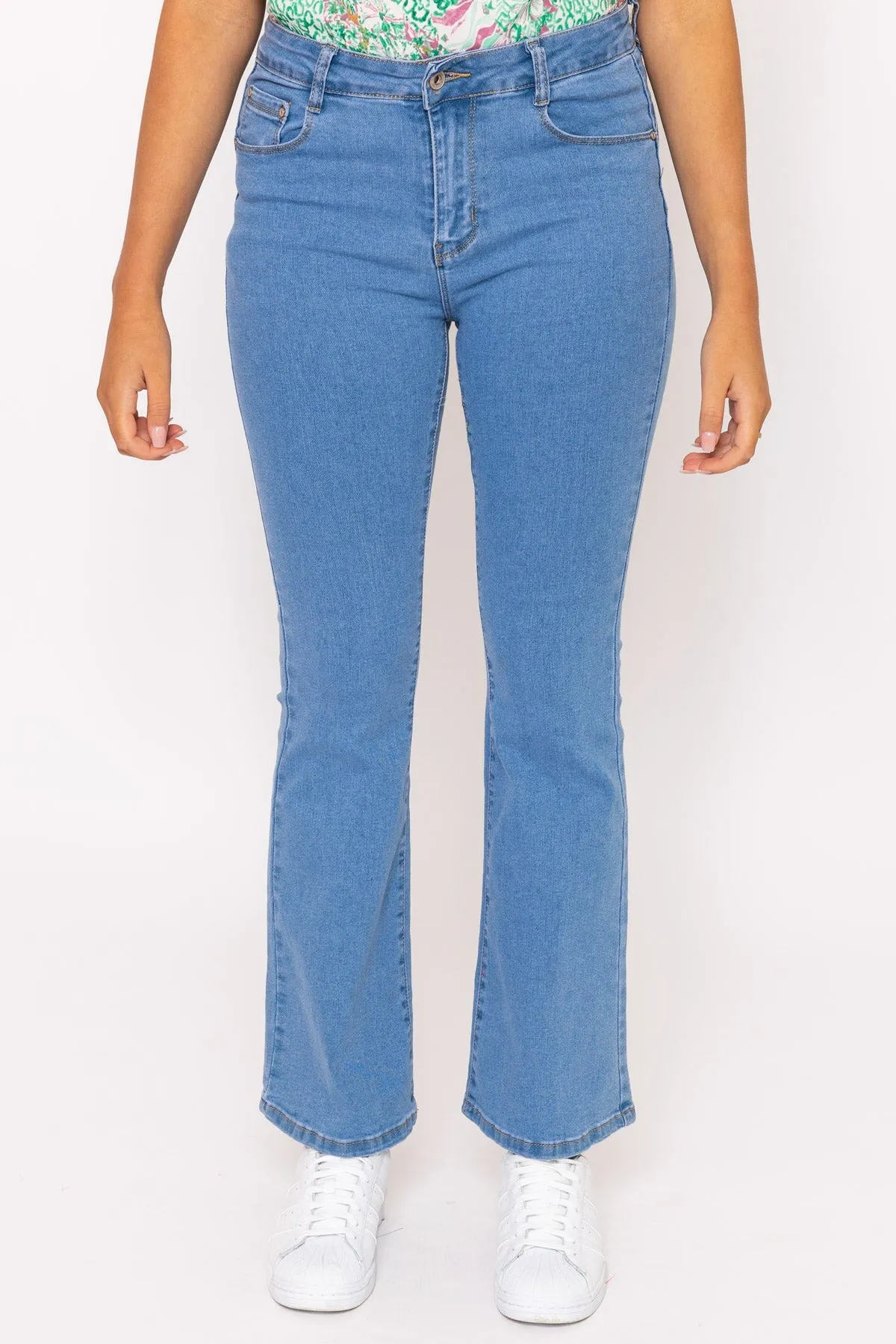 Flare Denim Jeans in Blue