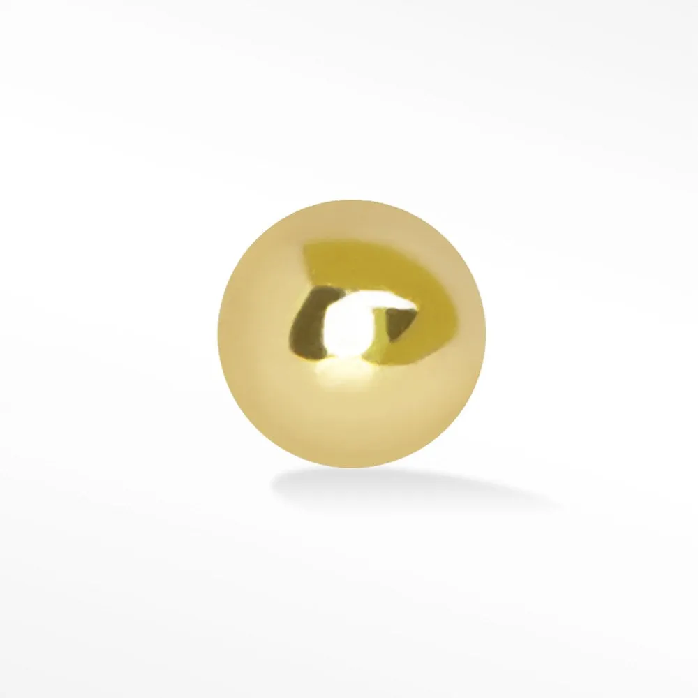 14k Yellow Earring with 2.5mm Sphere in Flat Back