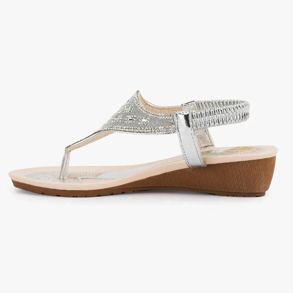 Flat embellished sandal