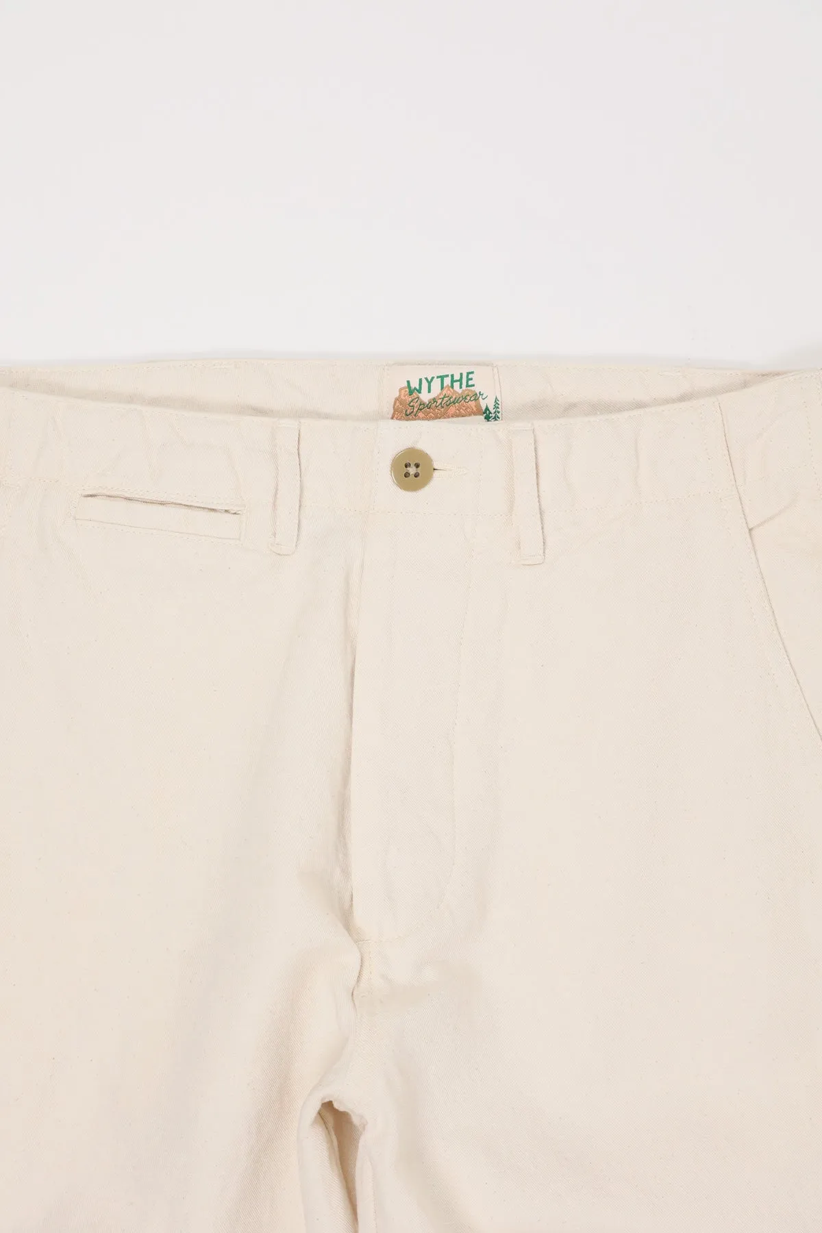 Flat Front Cotton/Linen Chinos - Unbleached