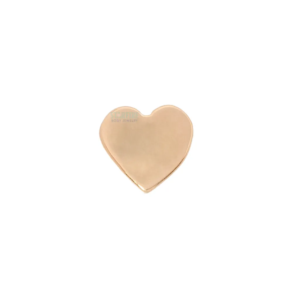 Gold Flat Heart Threaded End