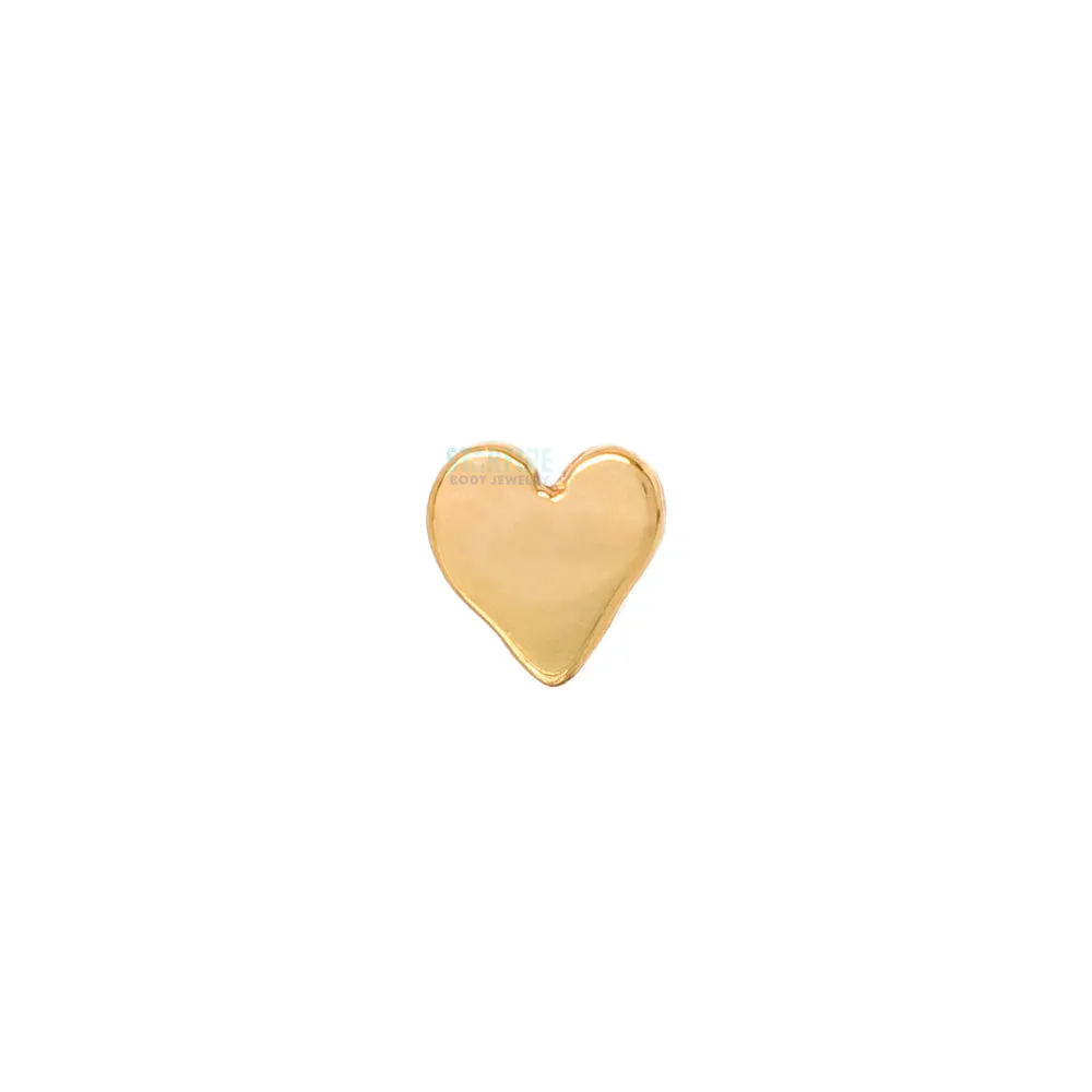 Gold Flat Heart Threaded End