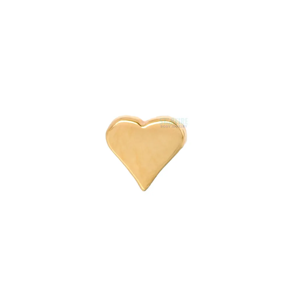 Gold Flat Heart Threaded End