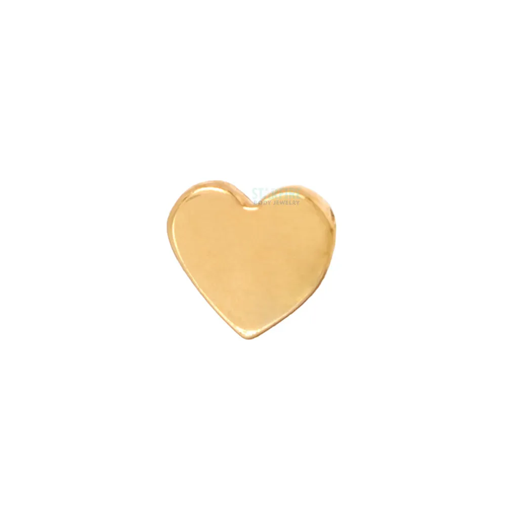 Gold Flat Heart Threaded End