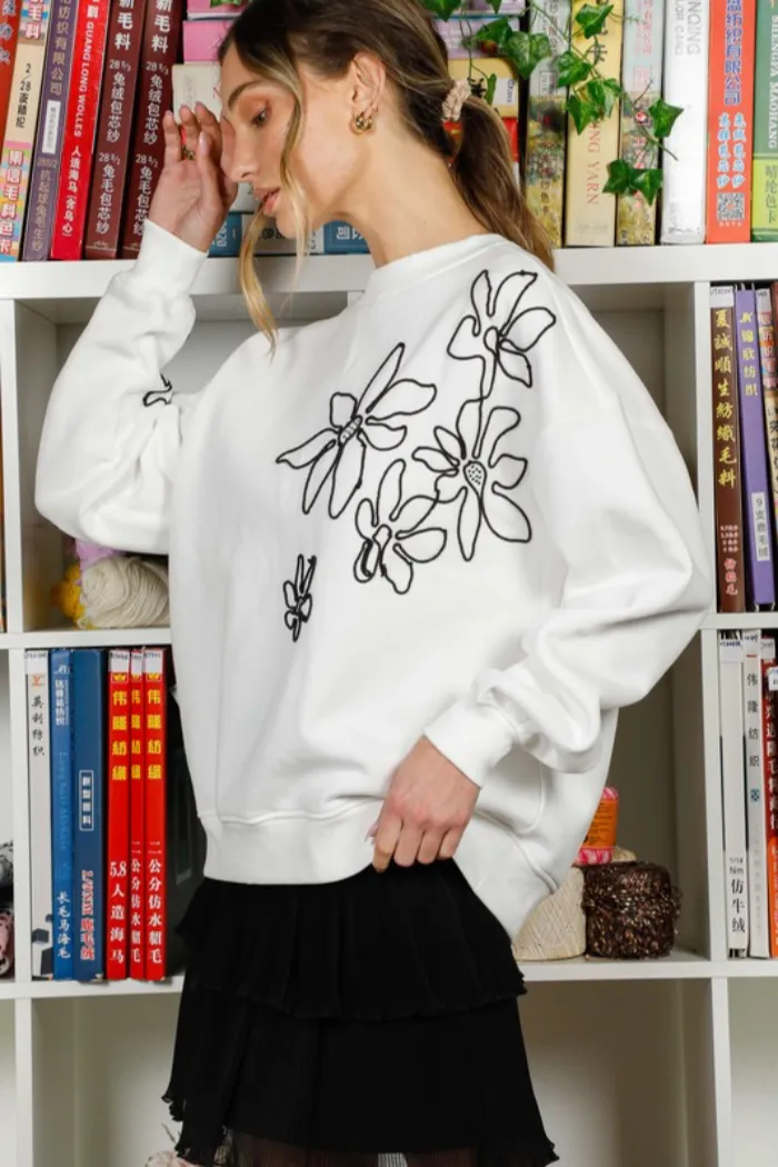 Floral Detail Sweatshirt