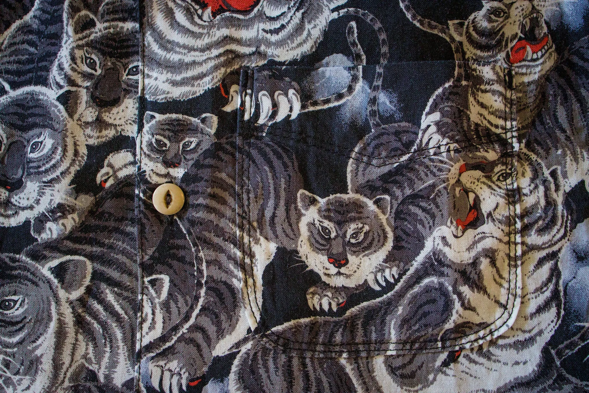 Freenote Cloth Hawaiian Black Tigers - Shop Now