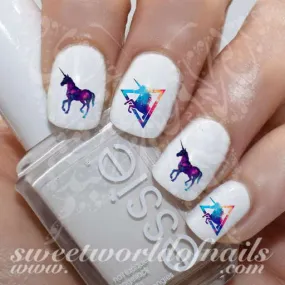 Galaxy Unicorn Nail Decals