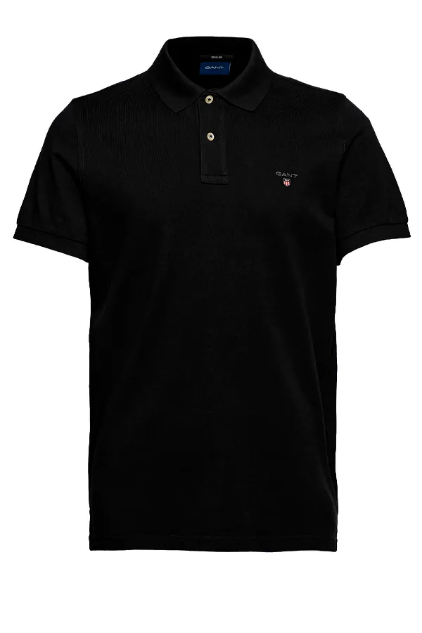 GANT Black Short Sleeve Polo Shirt