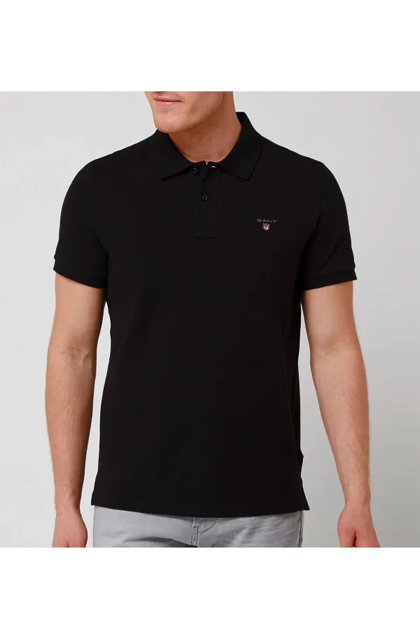 GANT Black Short Sleeve Polo Shirt