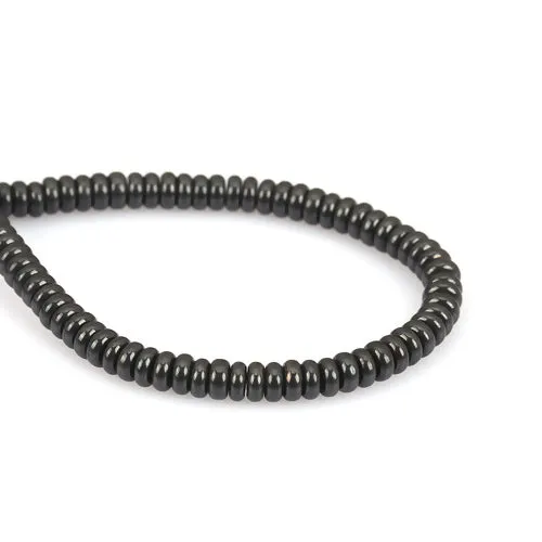 Gemstone Beads, Hematite, Synthetic, Non-Magnetic, Flat, Round, Gun Black, 4mm