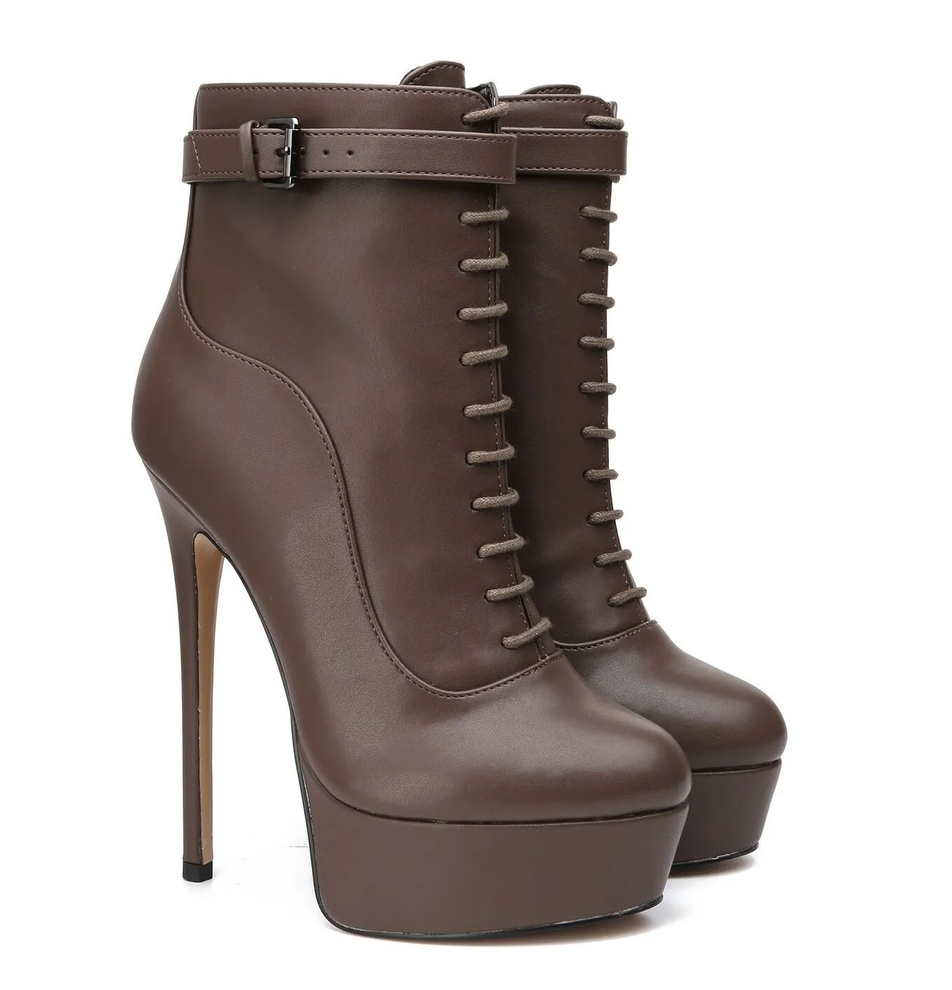 Giaro SADIE TAUPE MATTE OXFORD ANKLE BOOTS