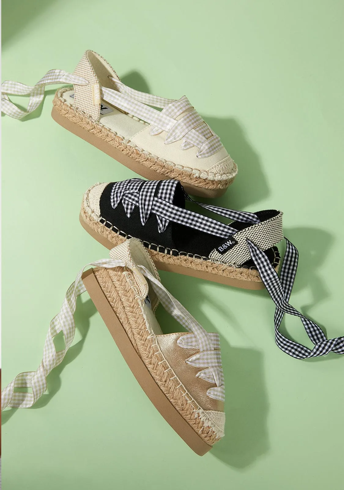 Girl's Gold Wedge Espadrilles Metallized B&W