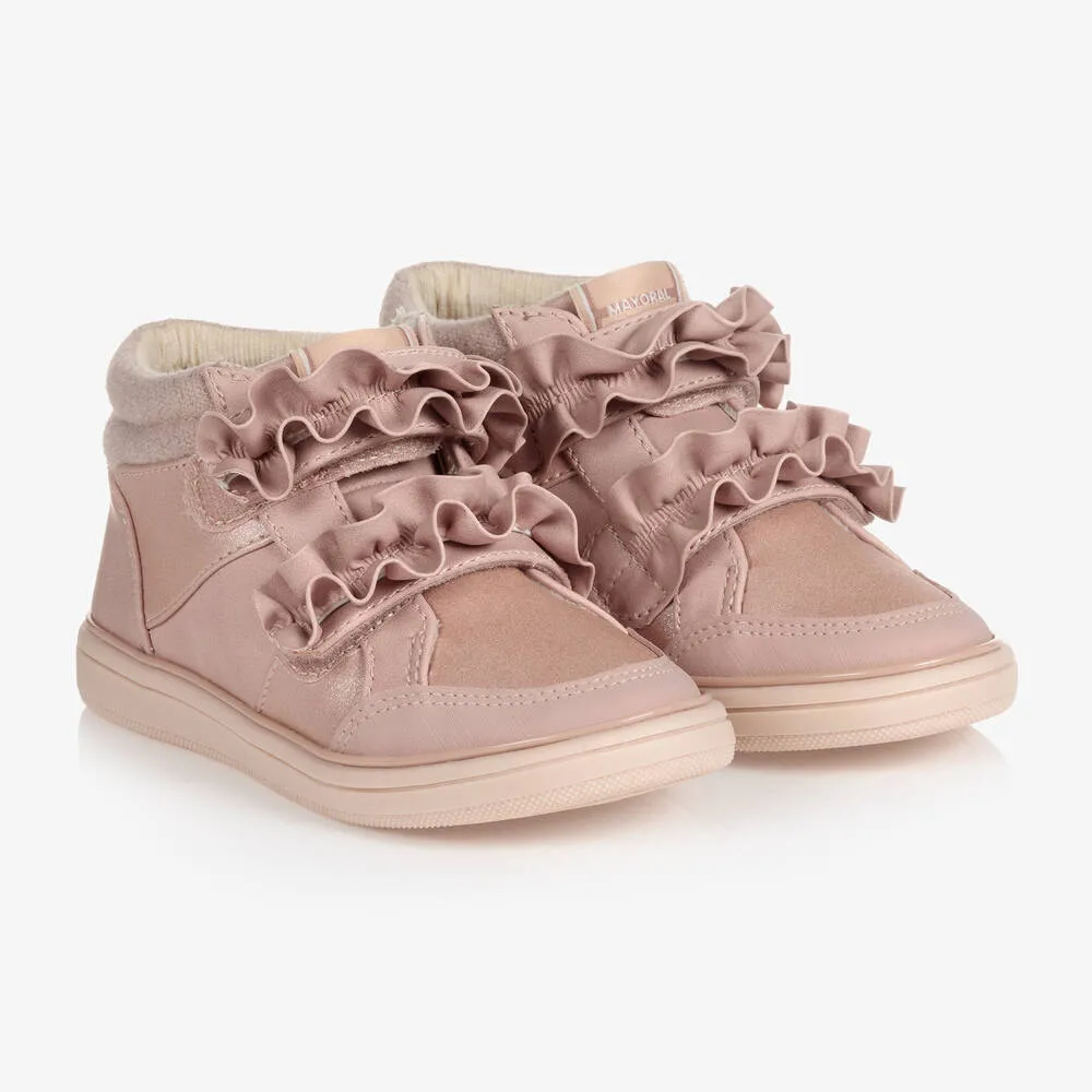 Girls Pink High-Top Trainers