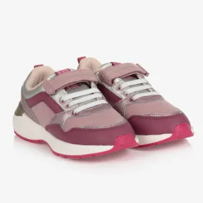 Girls Pink Velcro Trainers