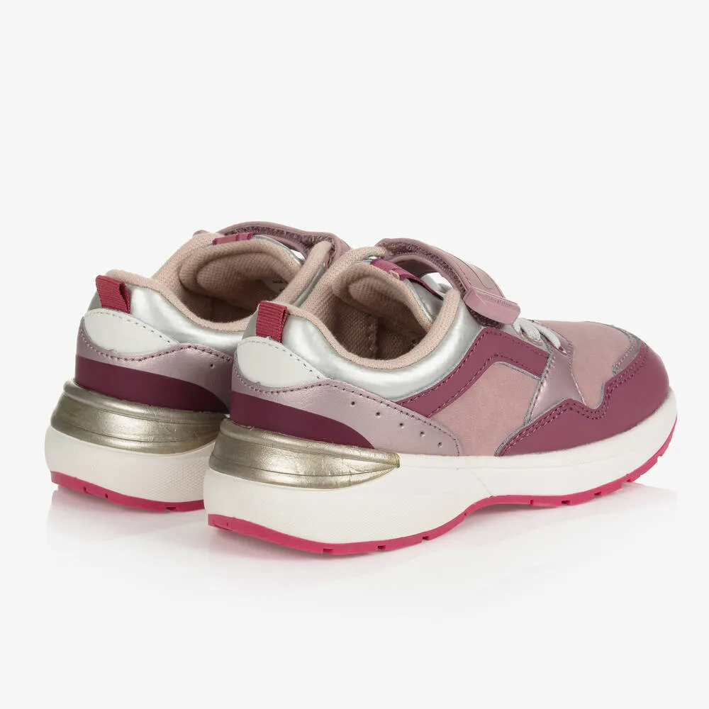 Girls Pink Velcro Trainers