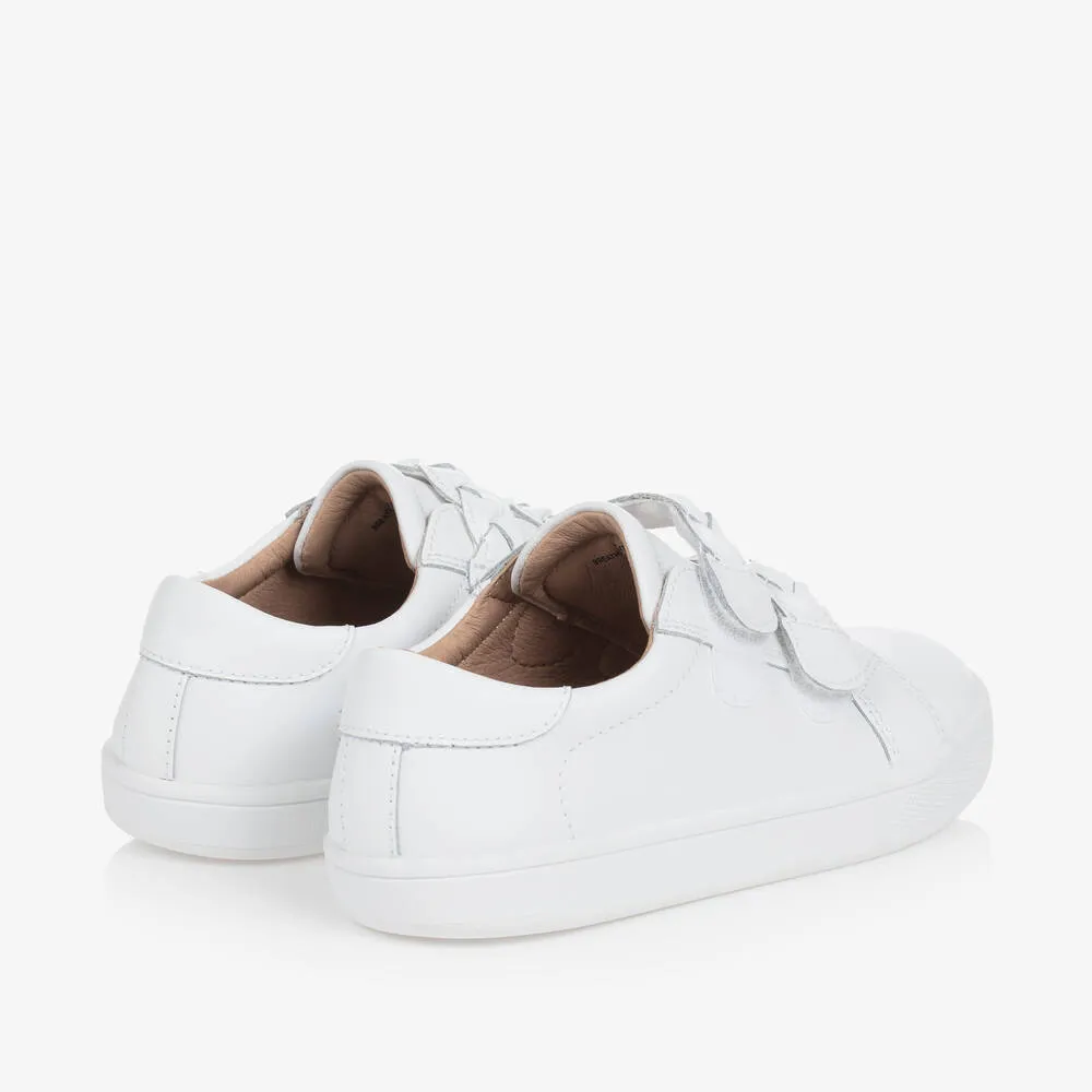 Girls White Leather Trainers