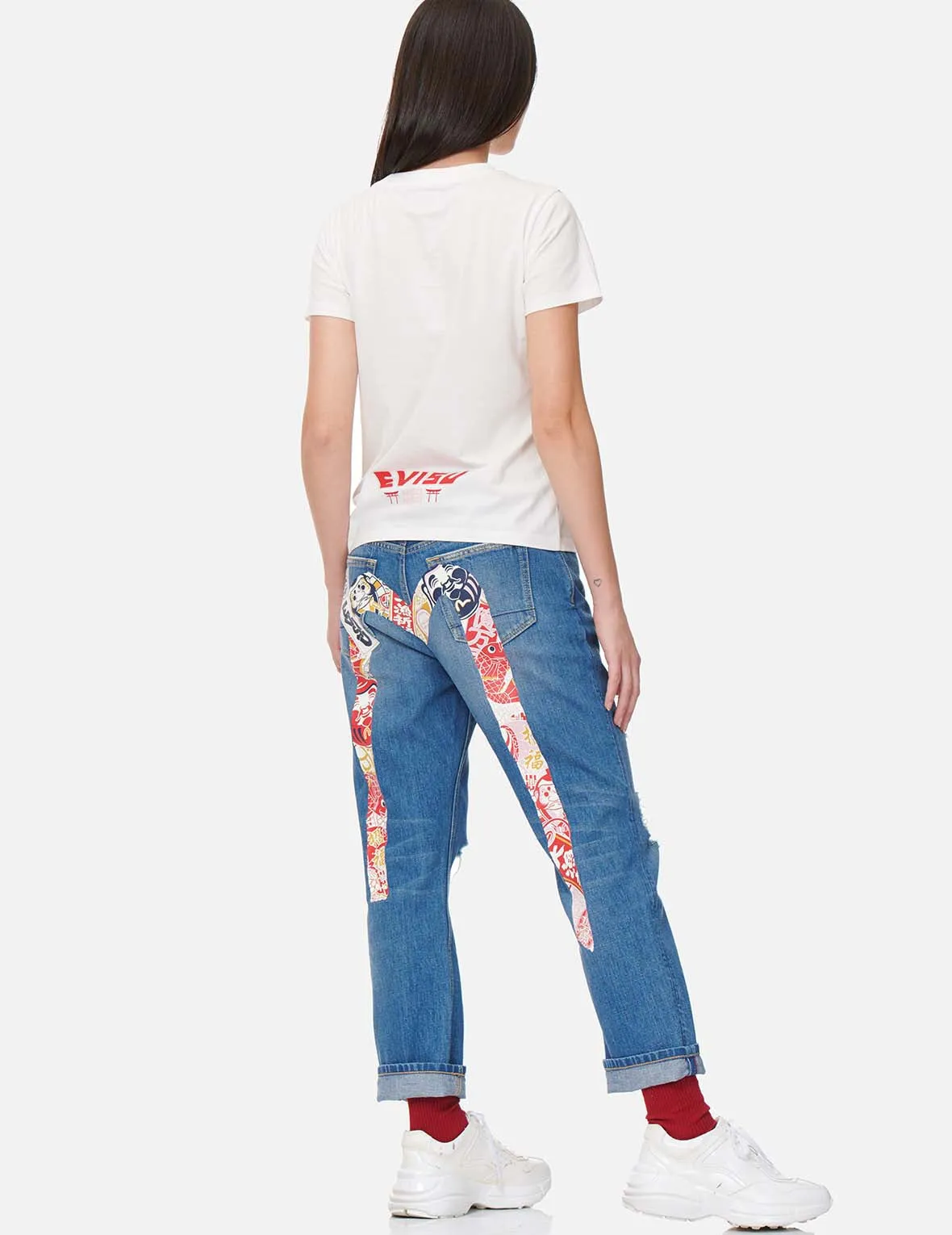 Godhead and Festival of Wishes Graphic Daicock Boyfriend Jeans