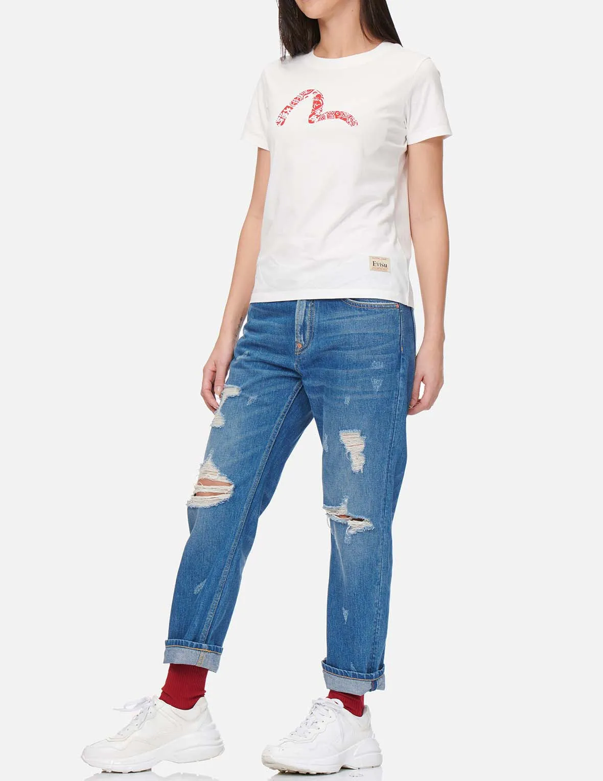 Godhead and Festival of Wishes Graphic Daicock Boyfriend Jeans