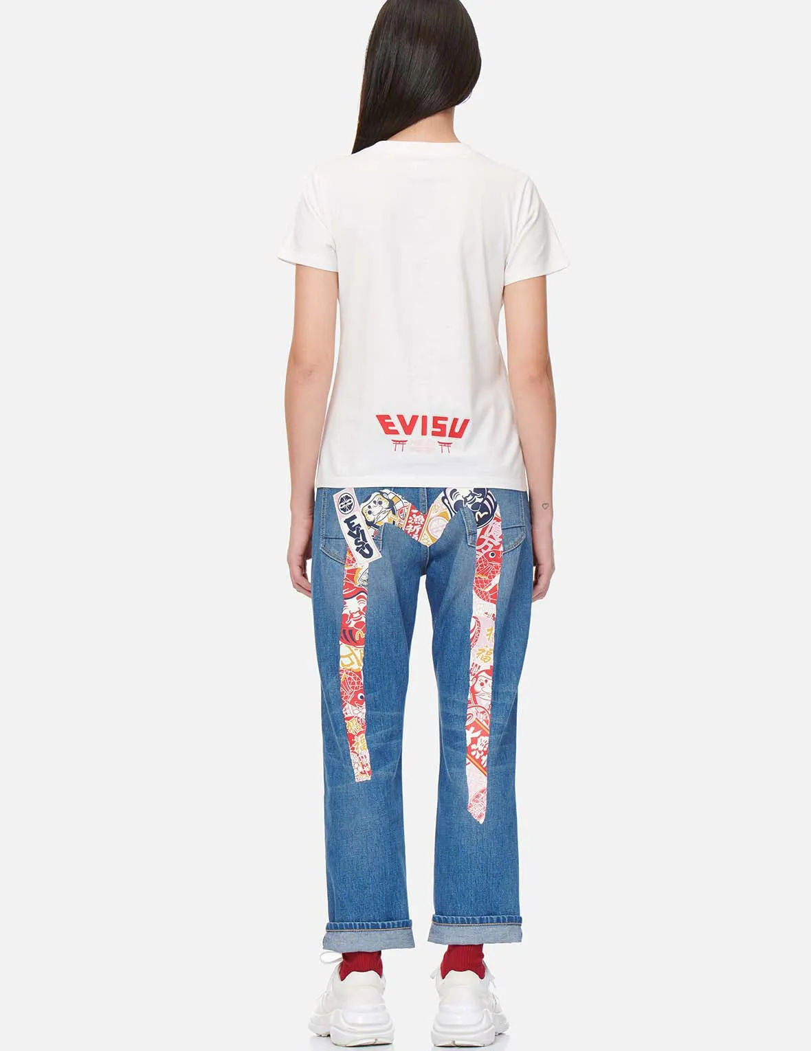 Godhead and Festival of Wishes Graphic Daicock Boyfriend Jeans